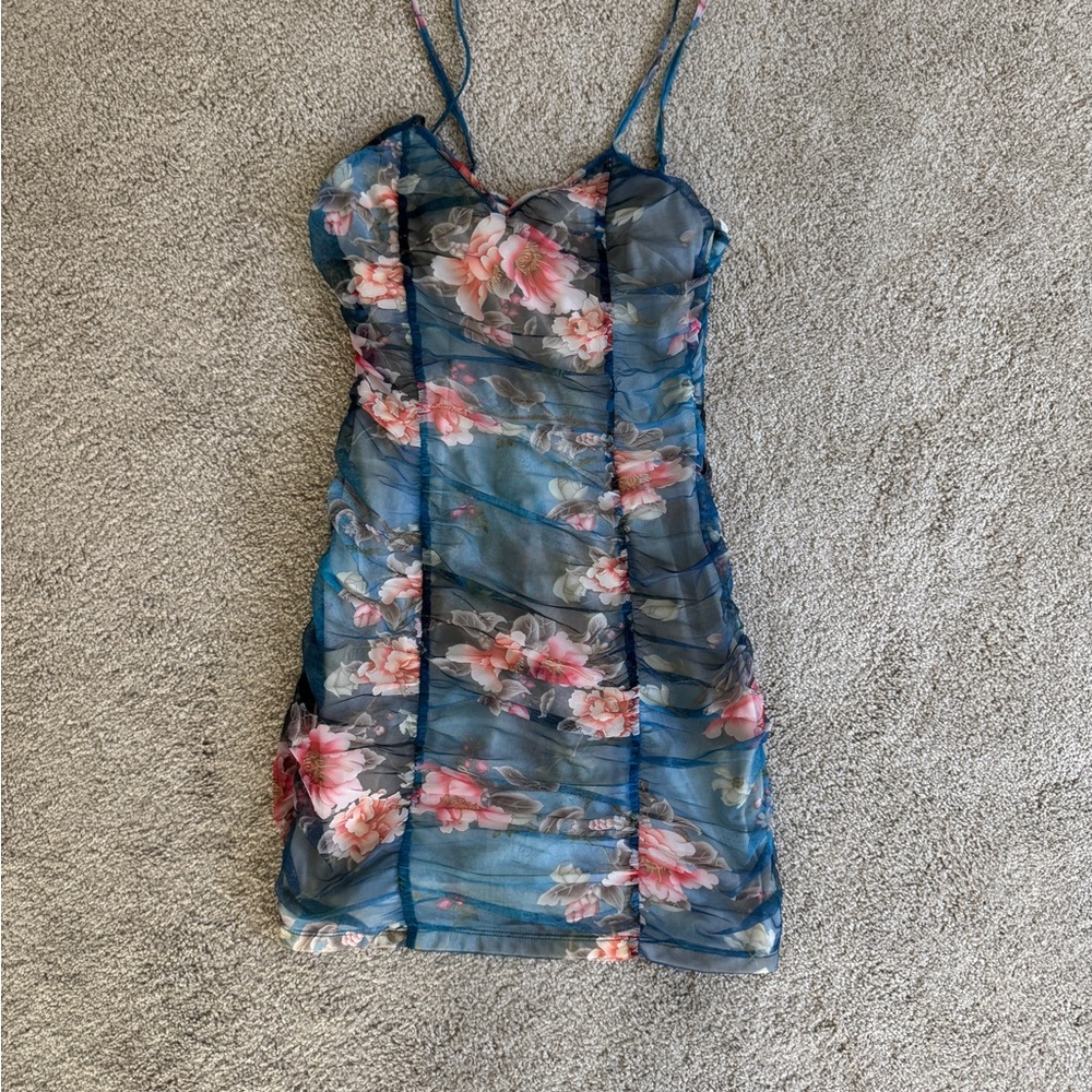 Floral Blue Dress - Superdown Erika dress